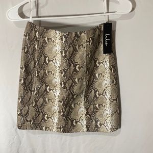 Lulus Faux Leather Snakeskin Mini Skirt